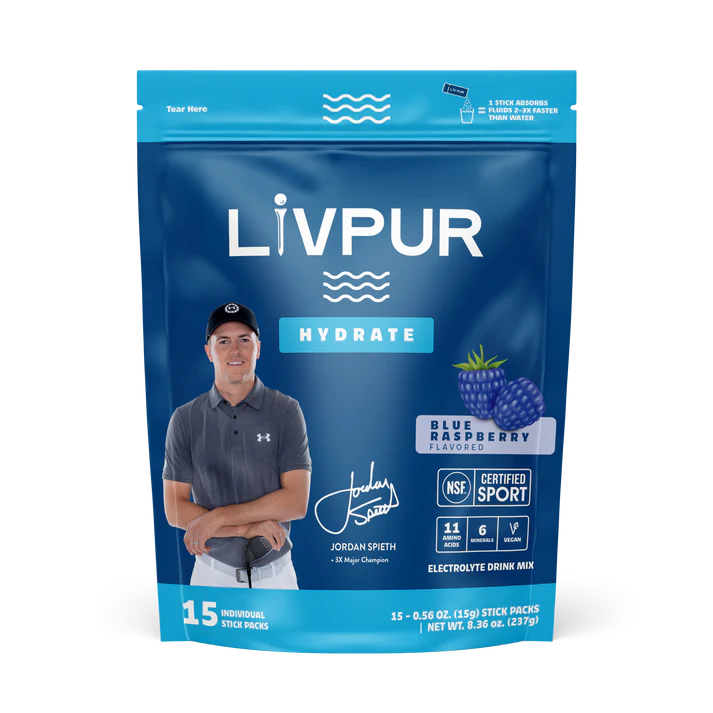 Liv Pur Hydrate Blue Raspberry the best hydration drink mix and electrolyte powder for athletes